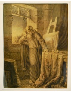 Dibujo al carboncillo y acuarelado de principio del siglo XIX (1810-1830) 2