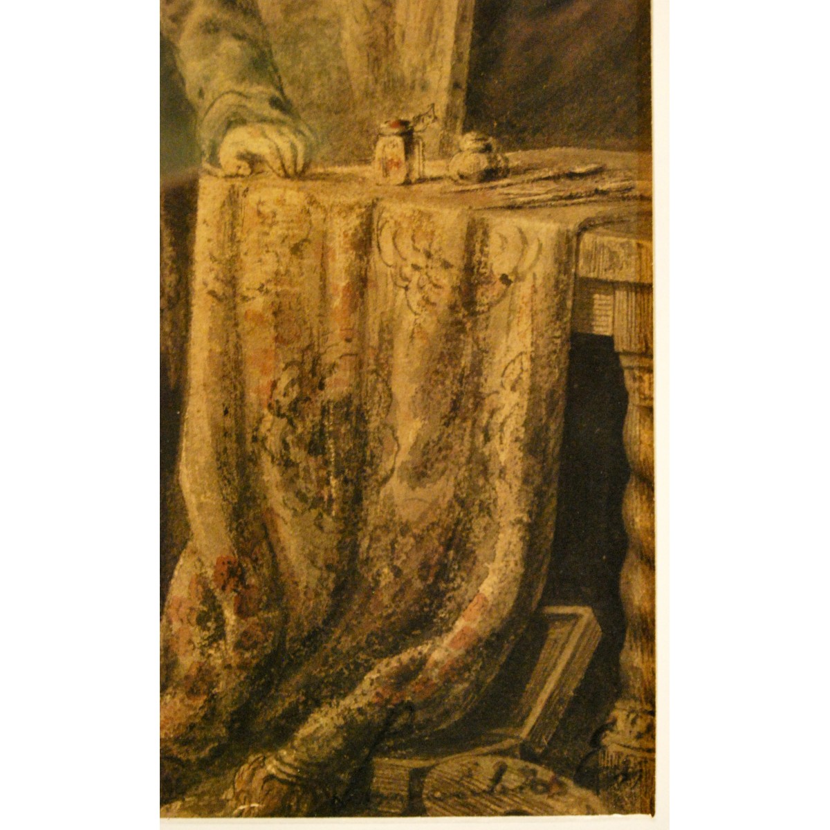 Dibujo al carboncillo y acuarelado de principio del siglo XIX (1810-1830)