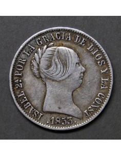 10 reales de plata del 1853, ceca de Madrid. 2