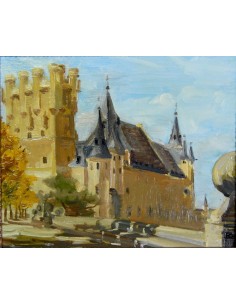 Enrique Giner Canet, vista del “Alcazar de Segovia”, óleo sobre tabla. 2