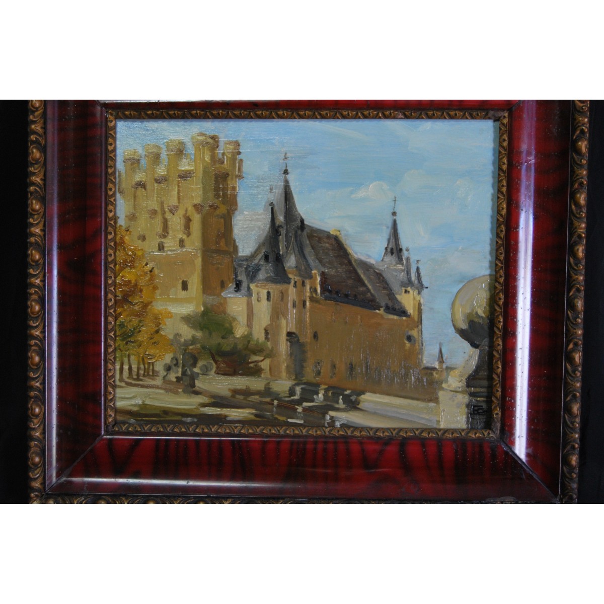 Enrique Giner Canet, vista del “Alcazar de Segovia”, óleo sobre tabla.