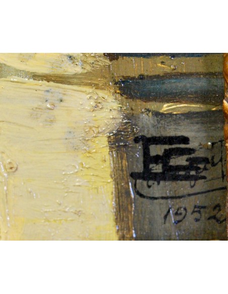 Enrique Giner Canet, vista del “Alcazar de Segovia”, óleo sobre tabla.