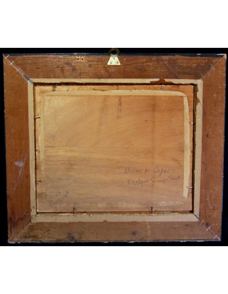 Enrique Giner Canet, vista del “Alcazar de Segovia”, óleo sobre tabla.