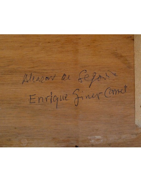 Enrique Giner Canet, vista del “Alcazar de Segovia”, óleo sobre tabla.