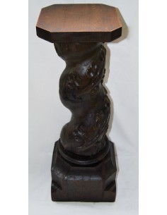 Baroque column in oak wood, 17th. 2