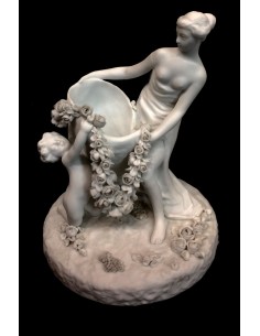 Biscuit de Sevres, escena romantica, siglo XIX 2