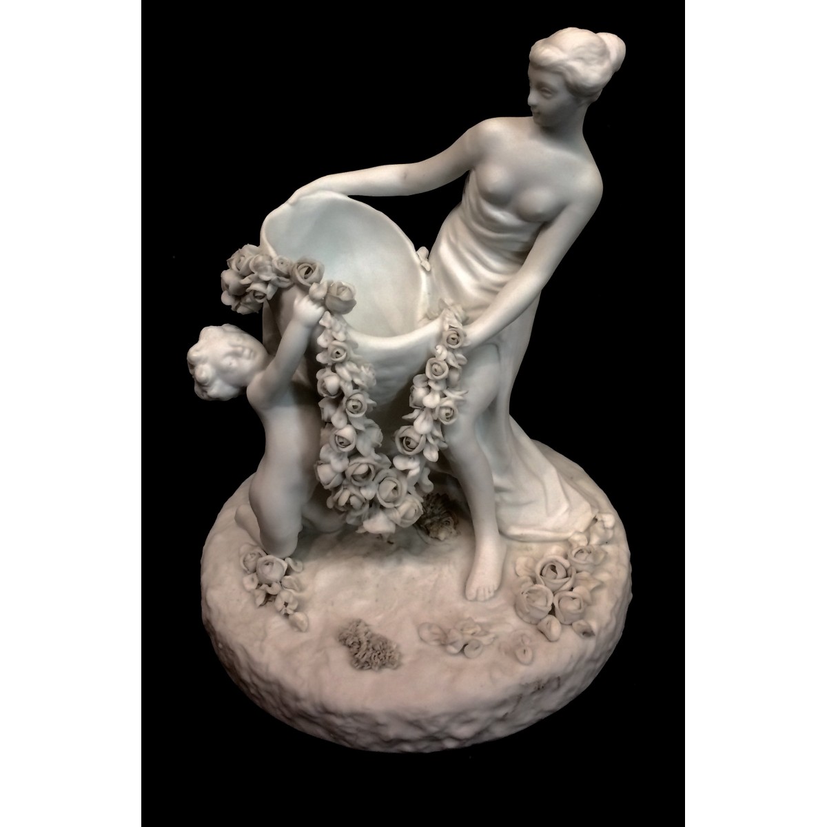 Biscuit de Sevres, escena romantica, siglo XIX