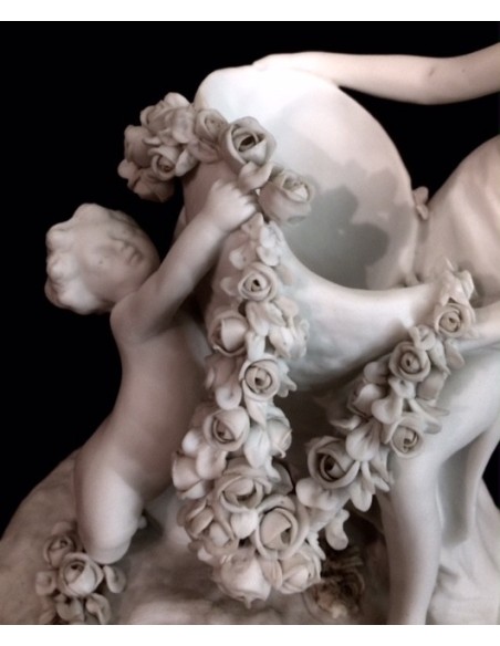 Biscuit de Sevres, escena romantica, siglo XIX