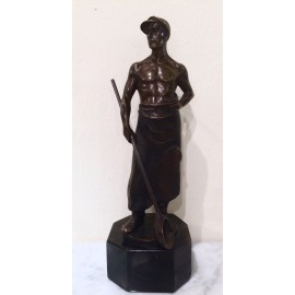 Herrero, escultura de bronce, periodo decó 