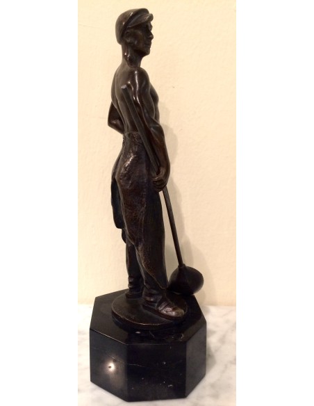 Herrero, escultura de bronce, periodo decó 