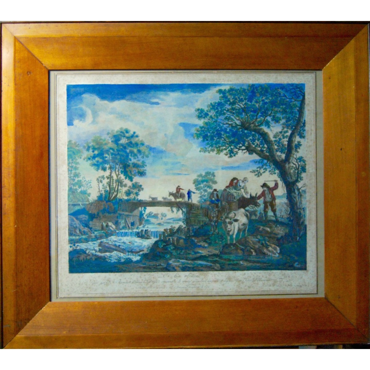 Grabado acuarelado del siglo XVIII.