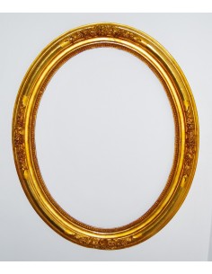 Pareja de marcos ovalados dorados, siglo XIX. 2