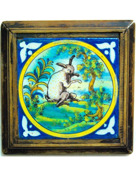 Azulejo “Liebre”, siglo XVIII, Talavera de la Reina.