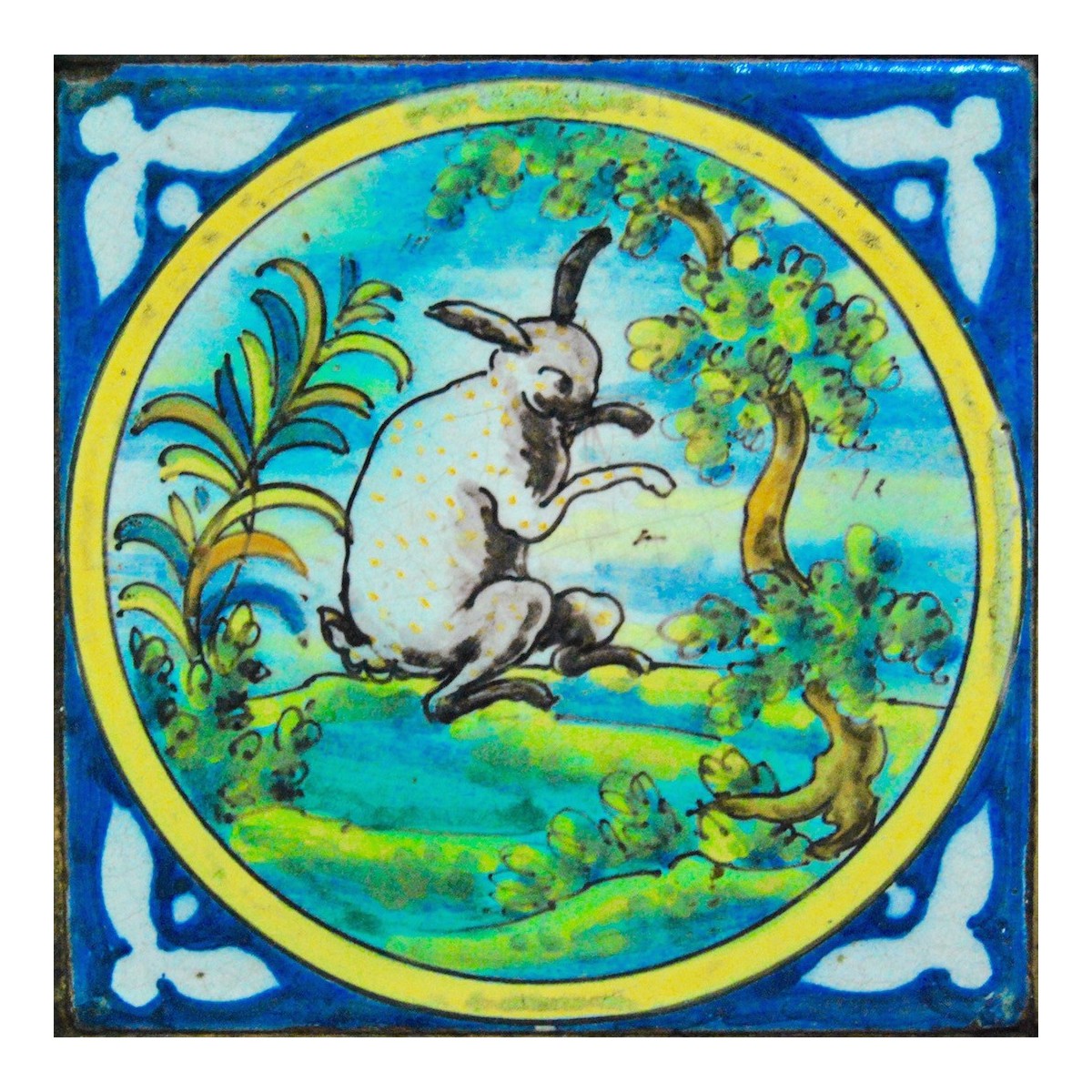 Tile "Hare" of the late eighteenth century, Talavera de la Reina (Toledo -Spain)