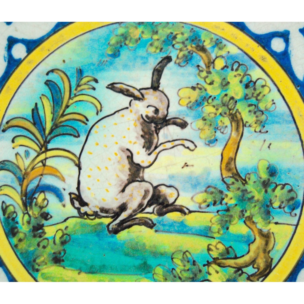 Azulejo “Liebre”, siglo XVIII, Talavera de la Reina.