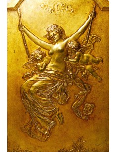 Basso rilievo di bronzo, periodo liberty. 2