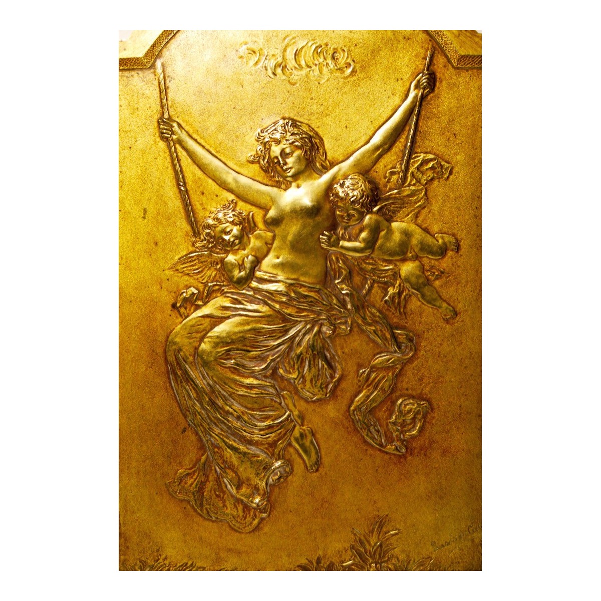 Basso rilievo di bronzo, periodo liberty.