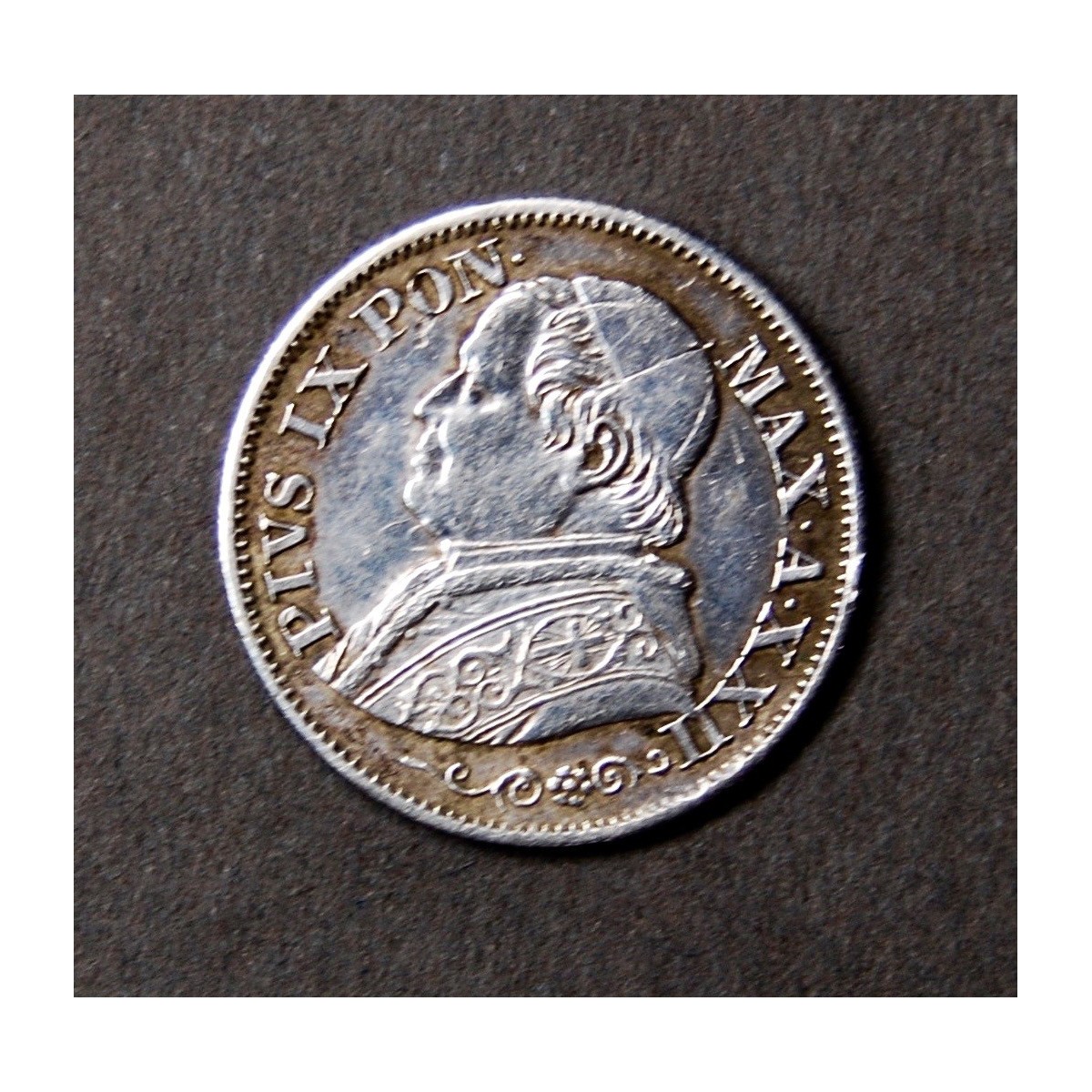 Moneda de 10 soldi de 1867, estado vaticano