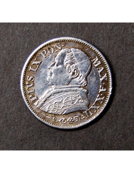 Moneda de 10 soldi de 1867, estado vaticano