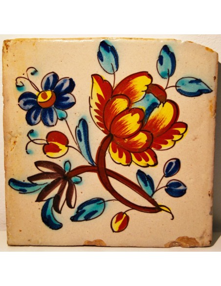 Azulejo valenciano del siglo XVIII 