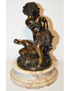 Baco con satiro, bronce del siglo XIX. 2