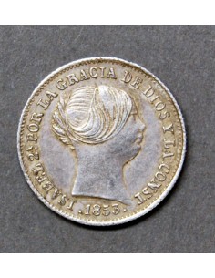 1 real de plata 1853, ceca de Barcelona 2