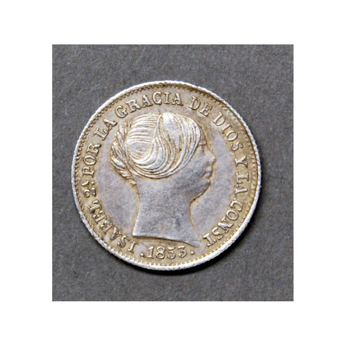 1 real de plata 1853, ceca de Barcelona
