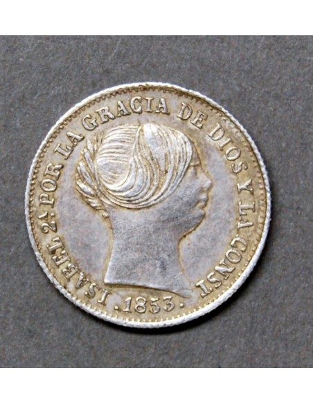 1 real de plata 1853, ceca de Barcelona