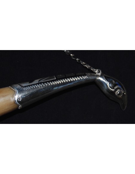 Pareja de polvoreras de asta y plata