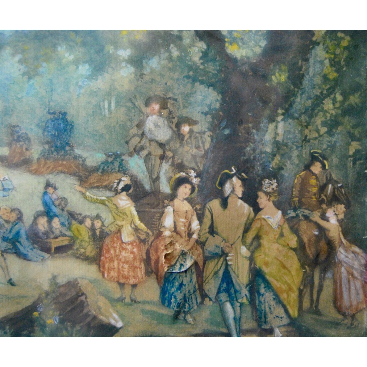 Acuarela, “Banquete nupcial”, Francia, siglo XVIII