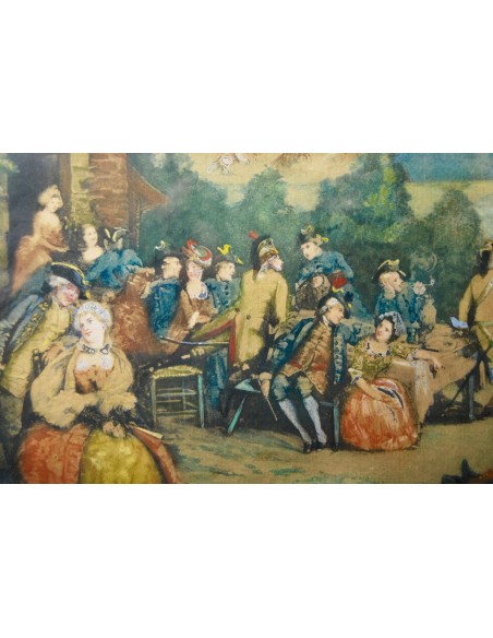 Acuarela, “Banquete nupcial”, Francia, siglo XVIII