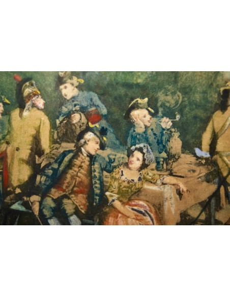 Acuarela, “Banquete nupcial”, Francia, siglo XVIII