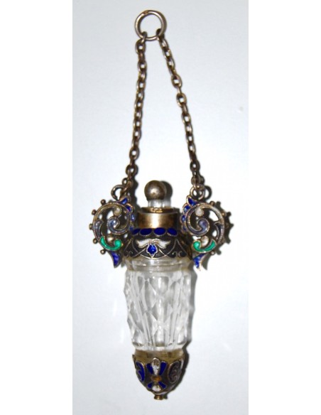 Colgante frasco de perfume finales del siglo XIX