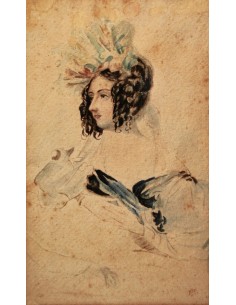 Retrato de dama, acuarela de 1923. 2