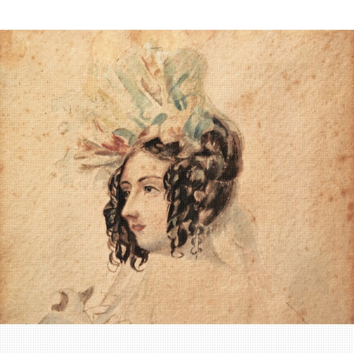 Retrato de dama, acuarela de 1923.