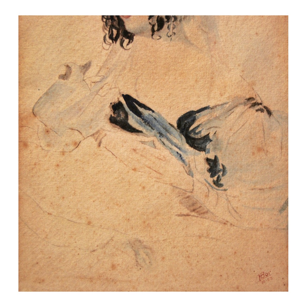 Retrato de dama, acuarela de 1923.