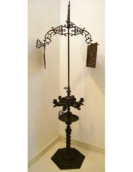 Grande lampara de aceite de bronce