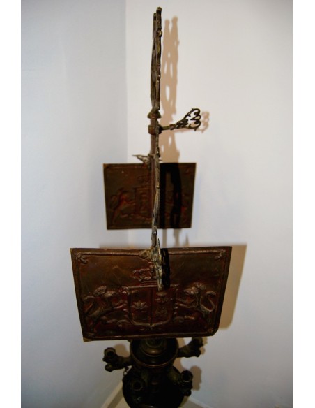 Grande lampara de aceite de bronce