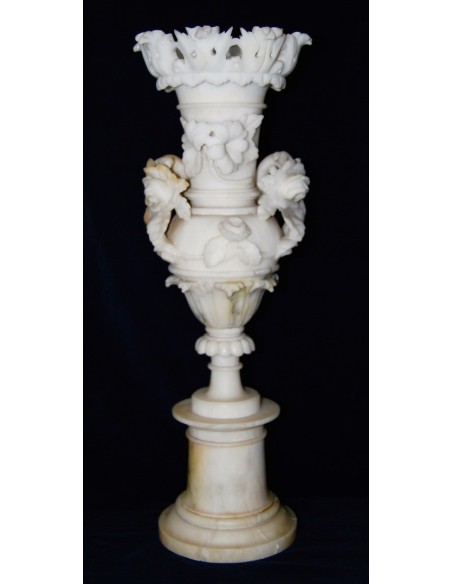 Jarrón de alabastro tallado 1900-1930