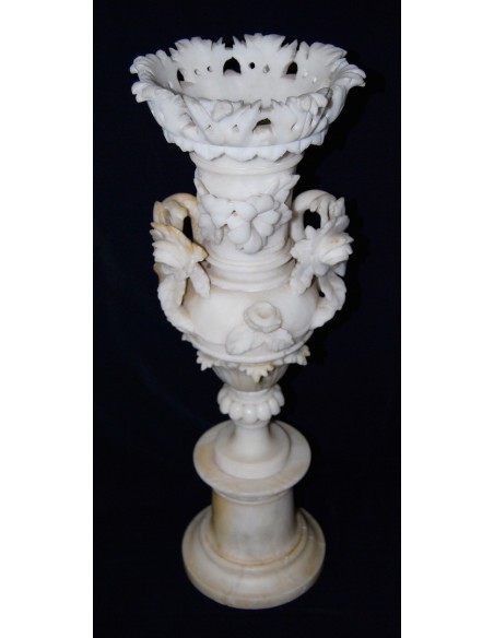 Jarrón de alabastro tallado 1900-1930