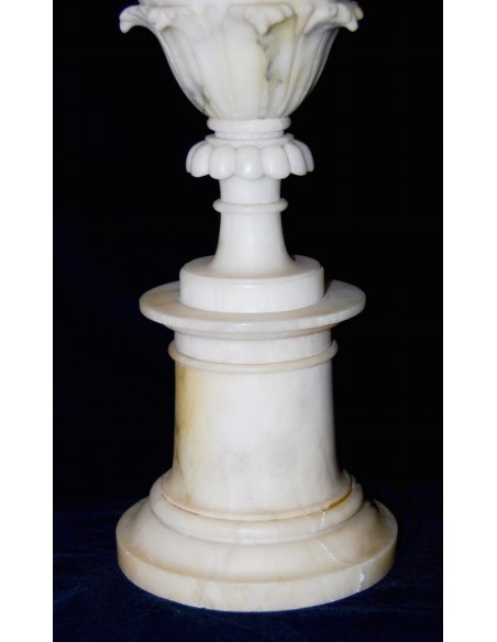 Jarrón de alabastro tallado 1900-1930