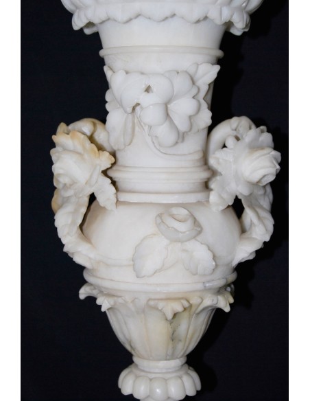 Jarrón de alabastro tallado 1900-1930
