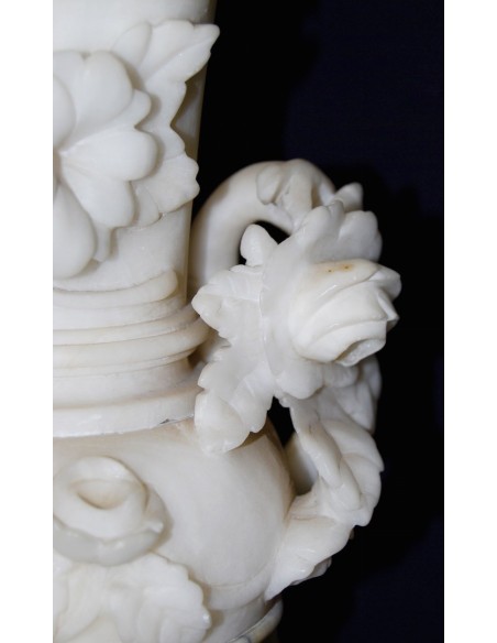 Jarrón de alabastro tallado 1900-1930