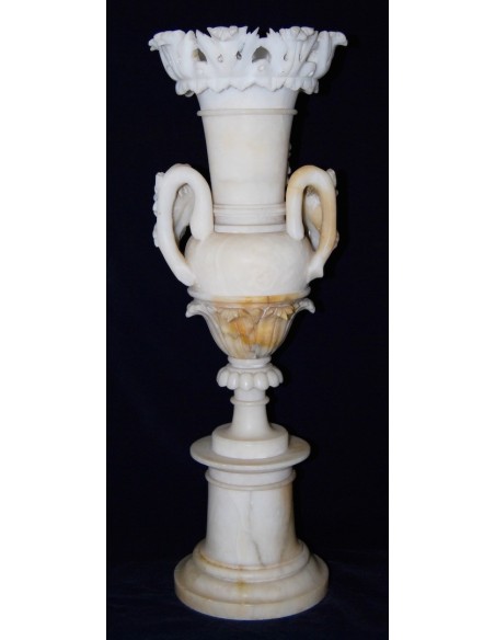 Jarrón de alabastro tallado 1900-1930