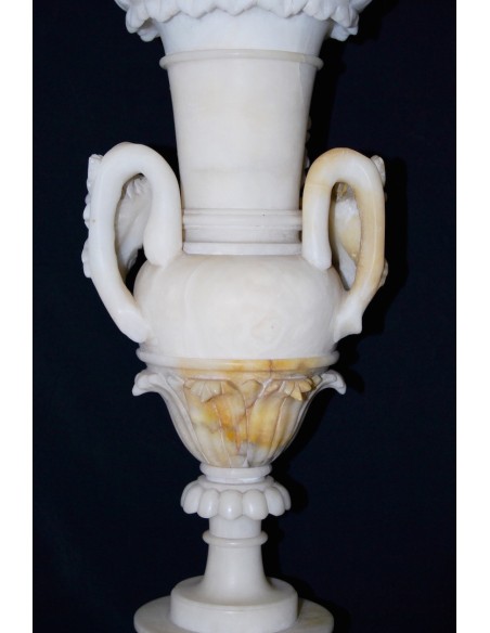 Jarrón de alabastro tallado 1900-1930