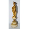 Escultura de bronce dorado y mármol siglo XVIII