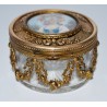 Glass and bronze box with miniature 19th