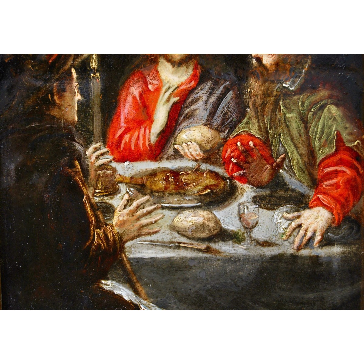 “Cena de Émaus”, óleo sobre cobre del siglo XVII