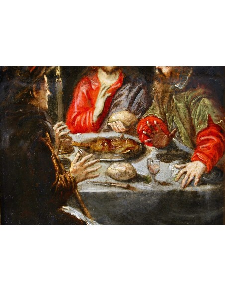 “Cena de Émaus”, óleo sobre cobre del siglo XVII