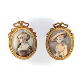 Pair of miniatures of the 19th